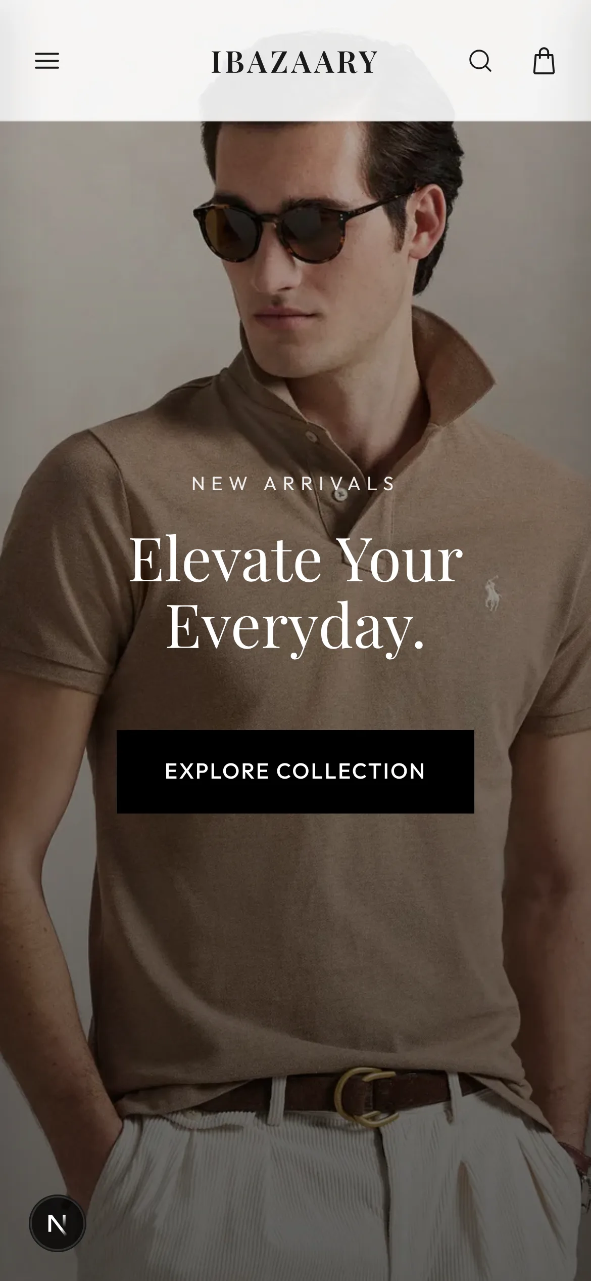 Aethel storefront design, shown on a phone